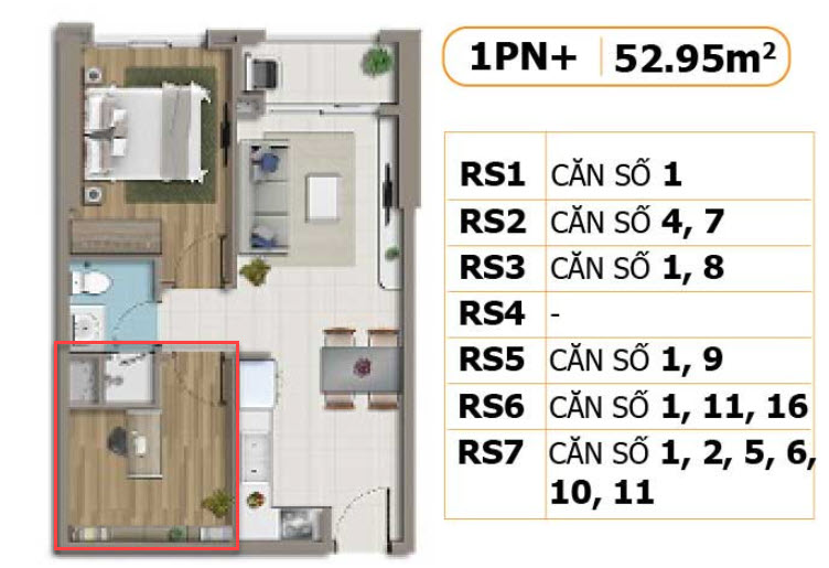 Thiết kế căn hộ 53m của dự &aacute;n Richstar