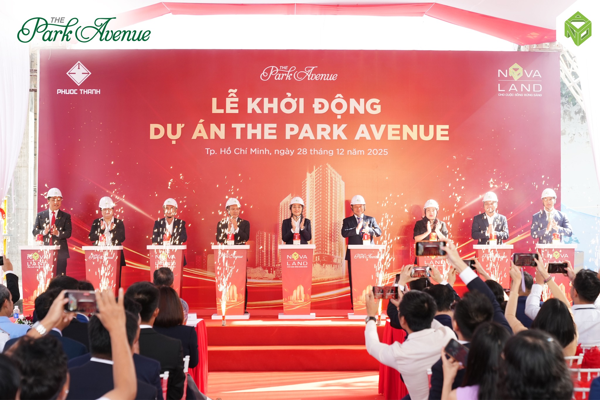 Lễ khởi động dự &aacute;n The Park Avenue c&oacute; sự tham gia của nhiều l&atilde;nh đạo novaland