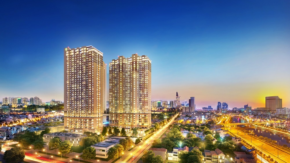 Phối cảnh tổng thể dự &aacute;n The Grand Manhattan Novaland &ndash; 3 t&ograve;a th&aacute;p căn hộ hạng sang tại 100 C&ocirc; Giang Quận 1 TP.HCM